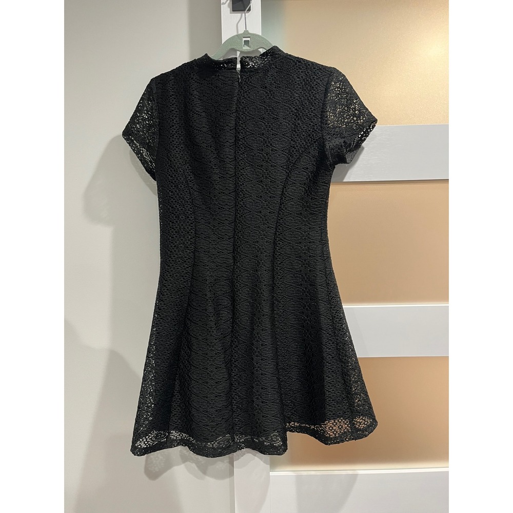 Zara Basic Collection Black Lace Mock Neck A-Line Dress Size M - Picture 2 of 5